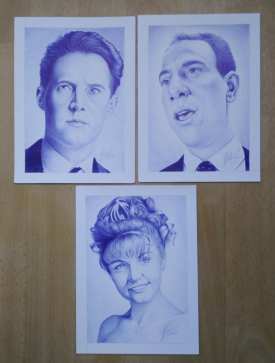 leBeusb's tweet photo. Voici le début de ma série de portraits twinpeaks. #TwinPeaks #portrait #ballpointpen #stylobille #dessin #illustration https://t.co/NKtJKNXIKl