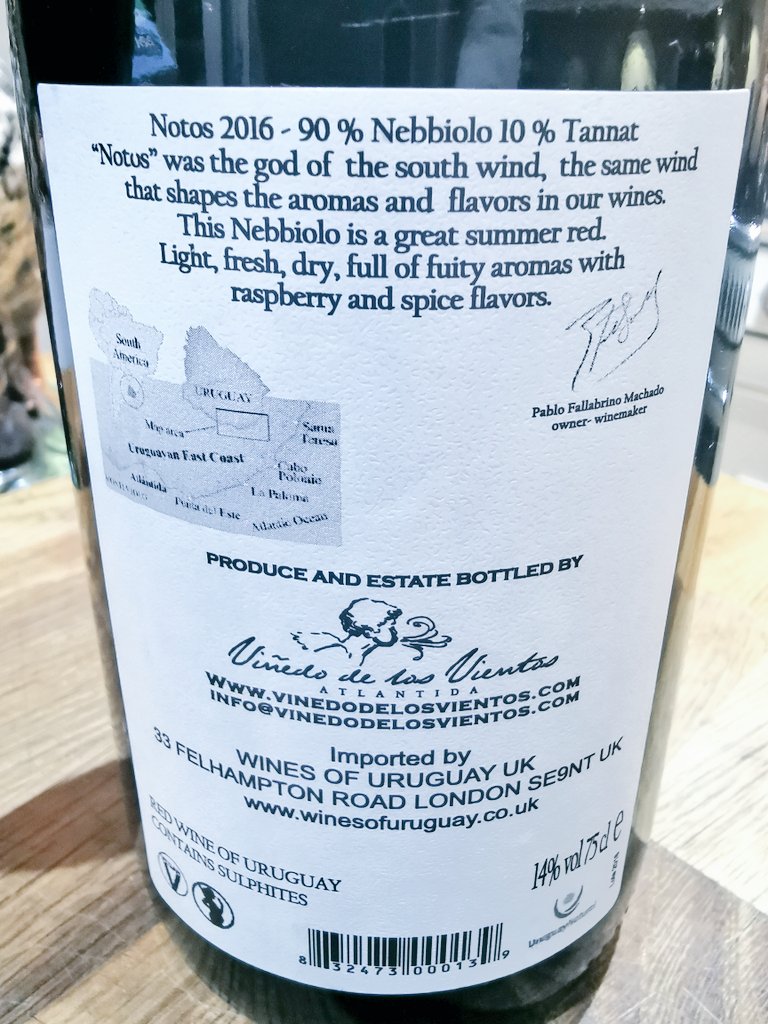 #yearofwine2019 Uruguay #wine tonight Nebbiolo &Tannat10% Delicious nebbiolo with tannat fattening out. Rich blk fruit full/palate🍷 @CHARLIEWINES @winewankers @SocialVignerons @creativefabien @KelvinWineTherm @KellyMitchell @thewinetattoo @wine1percent @frankstero @SteveKubota