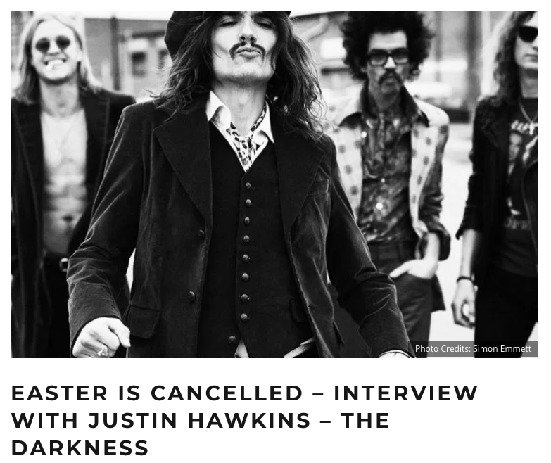 ReneeHarrisonPR's tweet photo. @rockyourlyrics talks all things "Easter Is Cancelled" with @thedarkness: https://t.co/Jyn2zrmejh https://t.co/9wTfZA13v8