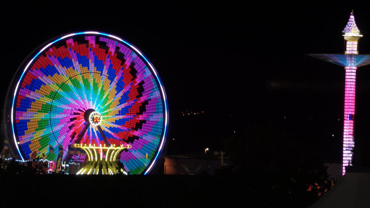 NMStateFair's tweet photo. It's only been a month and a half and we already miss fair-time 😞. So here is a couple pictures of our amazing Midway presented by Reithoffer Shows to brighten up your day.

What was your favorite ride this year?
#NMSF #CarnivalPics #StateFairFun https://t.co/E2JAaedRyu