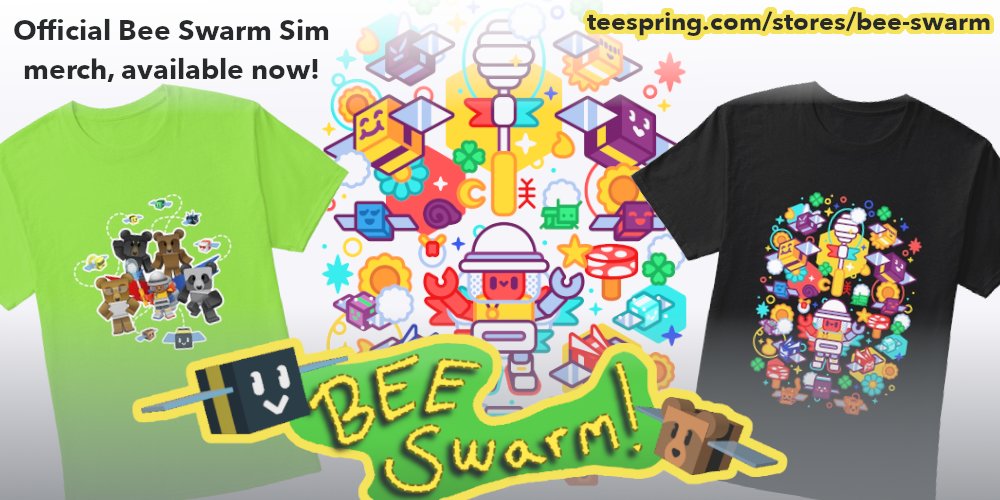 Onett On Twitter We Ve Just Released The First Ever Official Bee Swarm Sim Merch Two Awesome Shirt Hoodie Designs Featuring Original Art Of The Bees And Bears To Celebrate I Ve Added The Promo Code