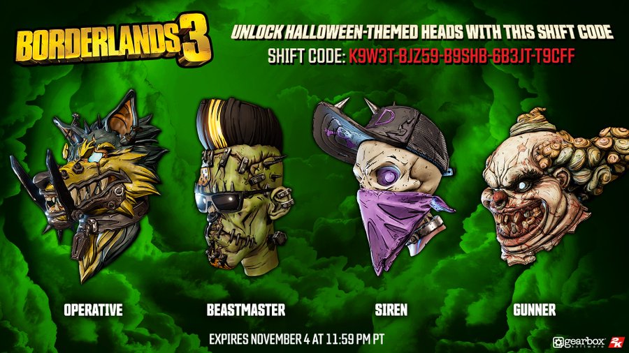 ボーダーランズ3 速報 ハロウィン用スキンの配布コード 11月4日午後11時59分 太平洋標準時 まで Jpstreamer