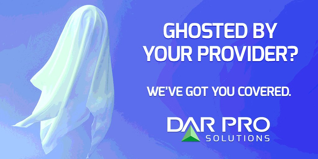 DARPROSolutions's tweet photo. Ghosted by your service provider? 👻  We'll never disappear!  You can reach us 24/7/365.  Contact us here: https://t.co/I6uce1bfGV  #Phone #Email #LiveChat https://t.co/QZ69XLpZaX