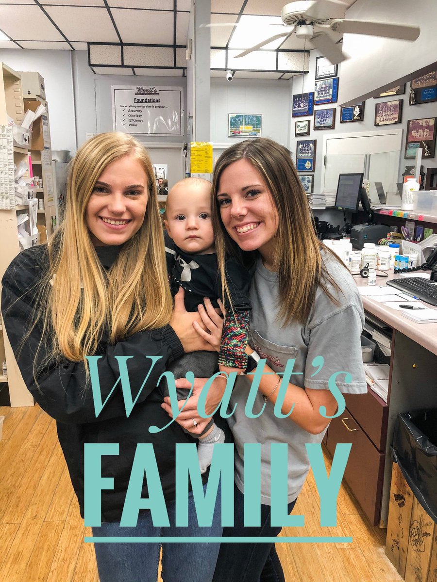 wyattspharmacy's tweet photo. Itโs always a good day when we get visitors from our Wyattโs family! Anna Kate and baby Zane stopped by to see dad and to say hello!
#wyattsfamily
#annakate
#zane
#brookfam https://t.co/Pda817IUC2