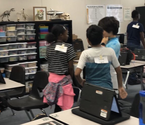 TechyClassroom's tweet photo. Tried out some new @KaganOnline strategies today! Students played “Who am I?” to figure out which type of engineer was taped to their backs, then found new table groups and made group norms by using a placemat consensus!  #kaganstrategies #stem #groupnorms #kinestheticactivites https://t.co/J4WV9sS9OR