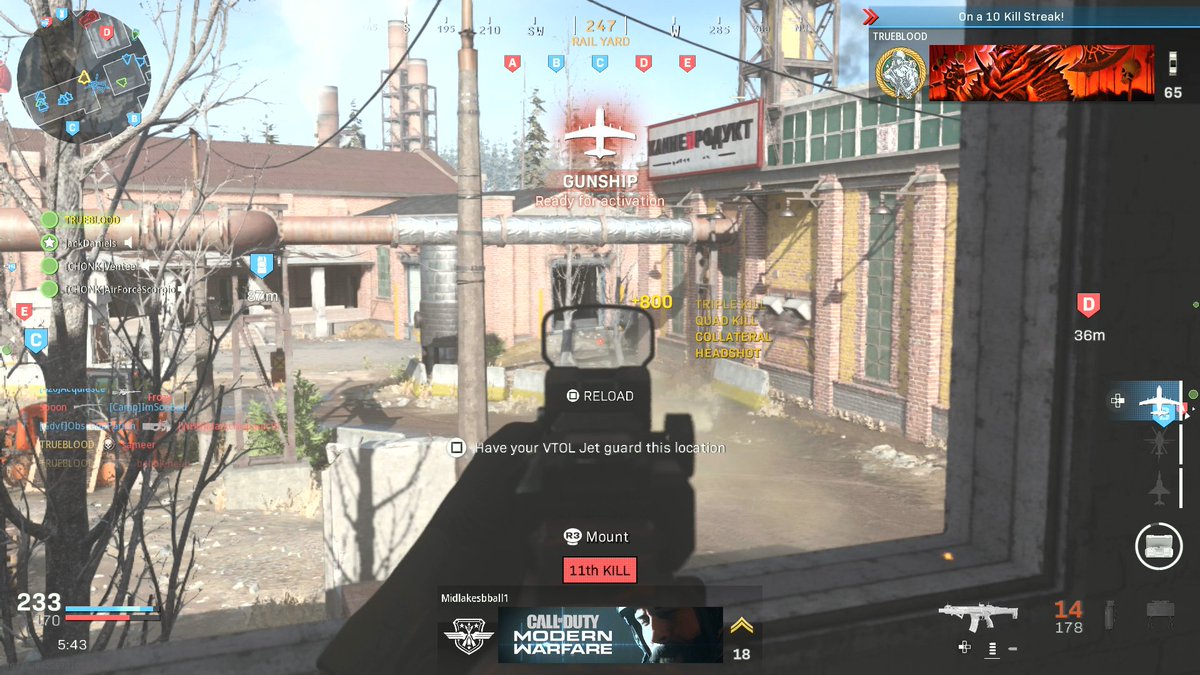 TruebloodDIV's tweet image. This is more like it 5x multikill , 6x multikill , #quadfeed #quadkill #ModernWarfare