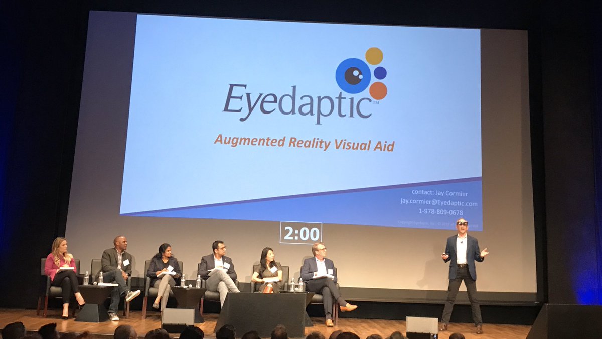 silviamah's tweet photo. Augmented reality solution for patients with #maculardegeneration #AMD did fantastic in his pitch @Eyedaptic for the annual #QuickPitch19 @tcasandiego @CONNECTinSD #quickpitchSD well done! https://t.co/Tn9cS852Gz