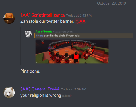 OfficialAlapha's tweet photo. We'll have a few tweets.. but try not to overdo the webhook services we have.
Just try not to steal our fire, Zan, thanks lol.
#AlphaAuthority #RobloxClans #AAHive https://t.co/jyyJHHGHby