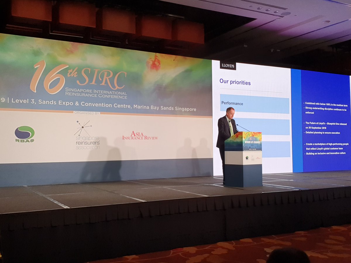 John Neal, CEO of Lloyd's, sharing the market's priorities in overcoming challenges and shaping the future of #Reinsurance at #16SIRC #SIRC #WINDSOFCHANGE
