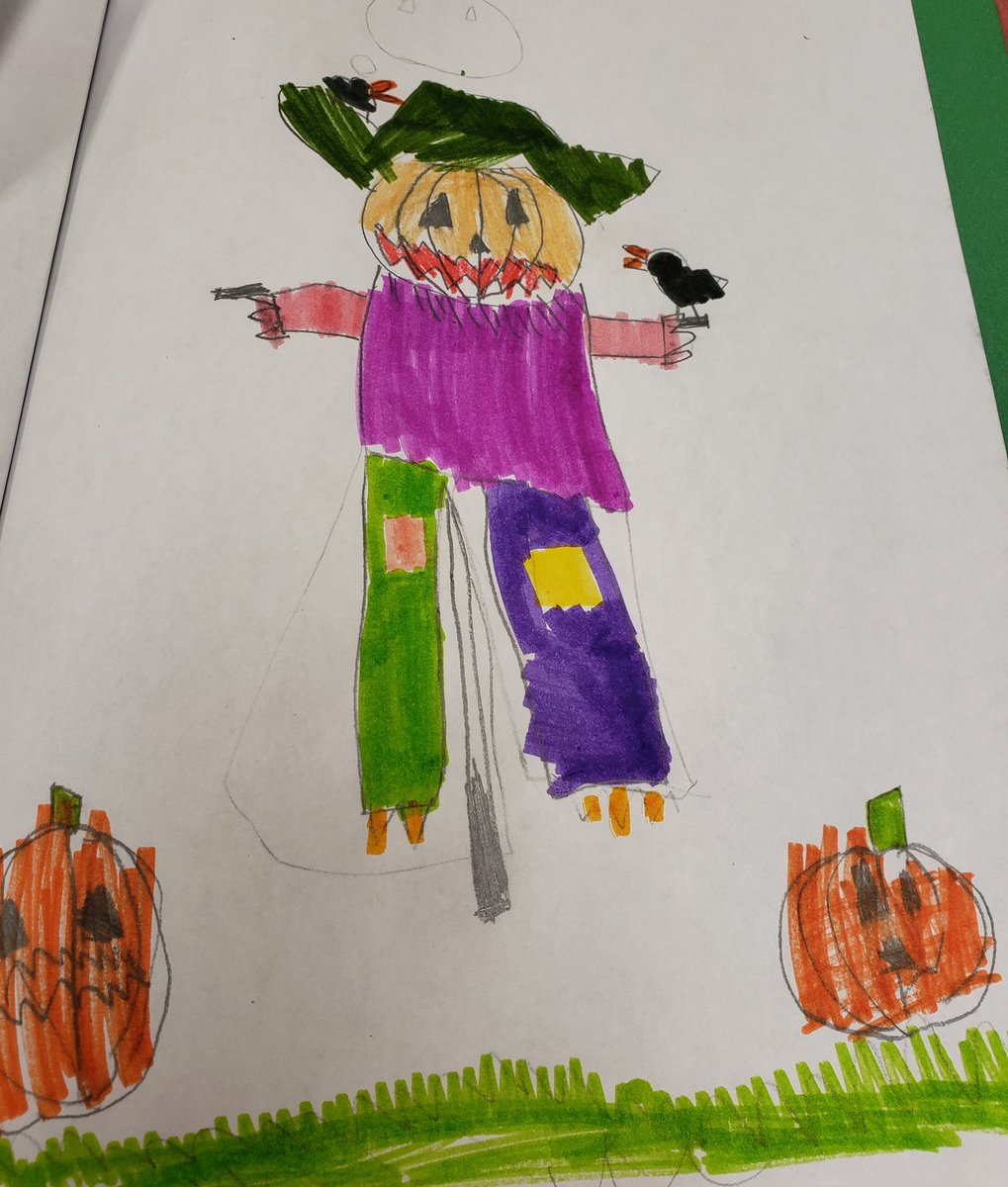 Finished up our mini unit on Fall/Autumn by creating drawings of scarecrows using Art Hub for Kids.
#haysboroloveslearning 
#seasonalchanges
