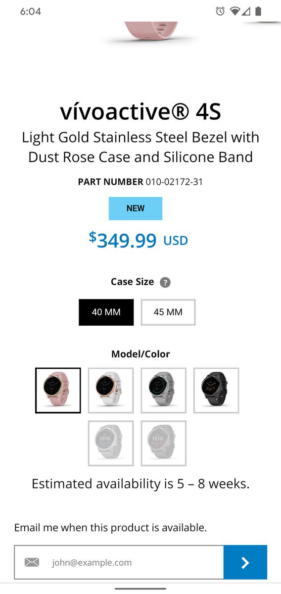 ddepiano's tweet photo. @garmin @GarminFitness  and now you pushed a marketing email to me with products on 5-8 week backorder what on Earth are you doing? How does one actually buy this product? https://t.co/DOxrr84fNK