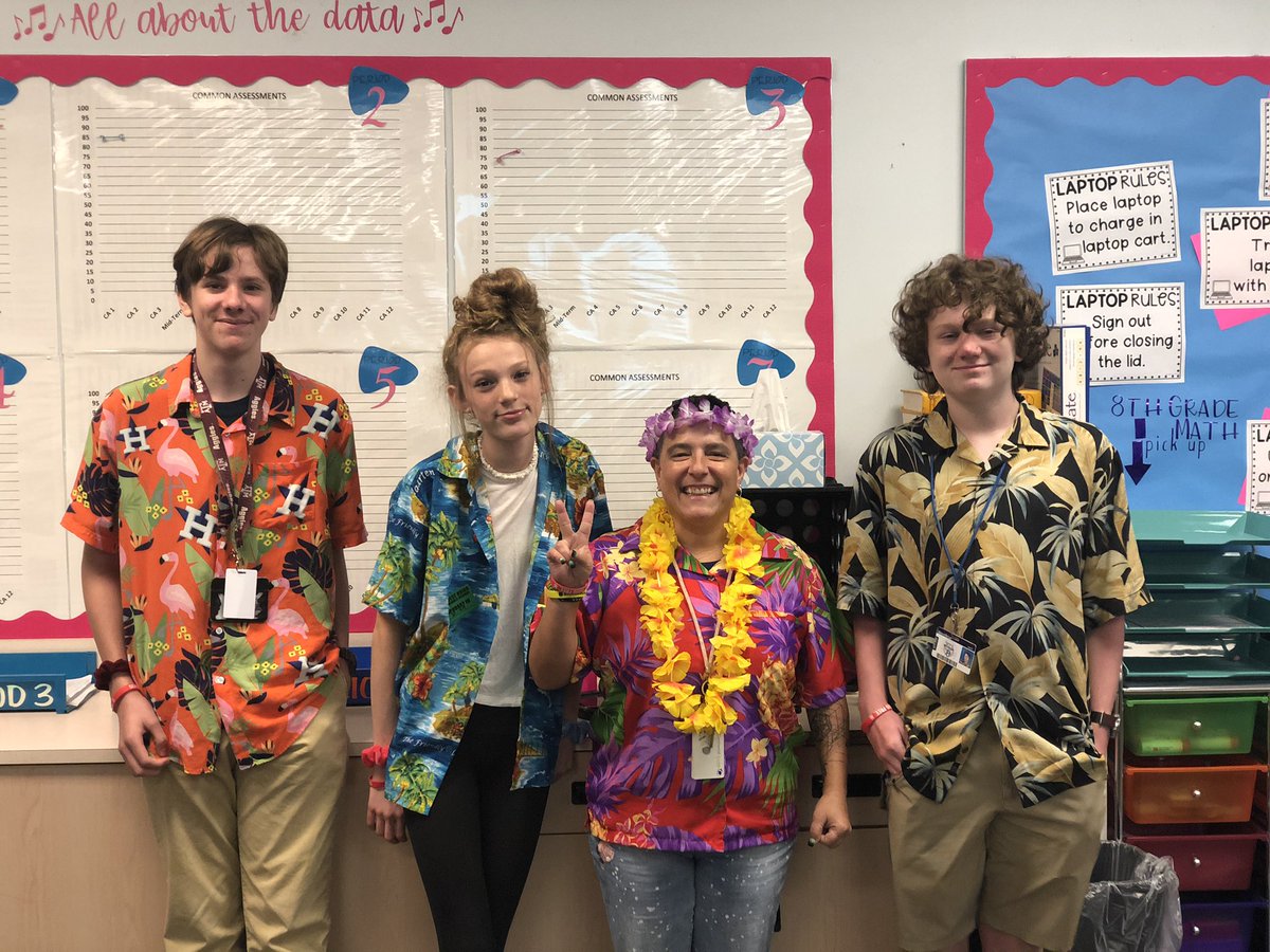 MrsEppsMath's tweet photo. #leioffdrugs 🤛🏼💪🏼 some fun photos with students in #Hawain #shirts #redribbonweek #wearewestbriar @WestBriarMS #middleschool https://t.co/v2X7CXuhq7