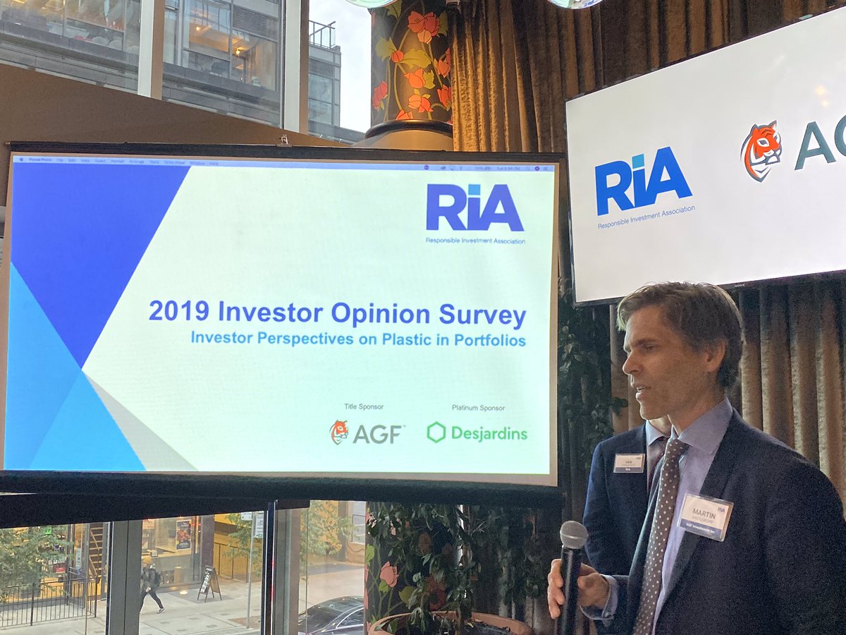 RIACanada's tweet photo. RIA CEO @dustynlanz and @AGF portfolio manager Martin Grosskopf share a first look at the 2019 RIA Investor Opinion Survey results—with a full house in #Toronto! The full report is available tomorrow! #RIWeek19 https://t.co/B5TRaaws0d