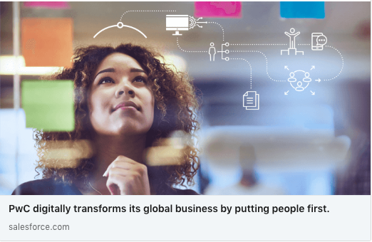 <a href="/PwC/">PwC</a> client teams with the strongest <a href="/salesforce/">Salesforce</a> adoption and enablement are winning 8%–10% more business than their peers. Read more on the #SuccessStory here: salesforce.com/customer-succe…