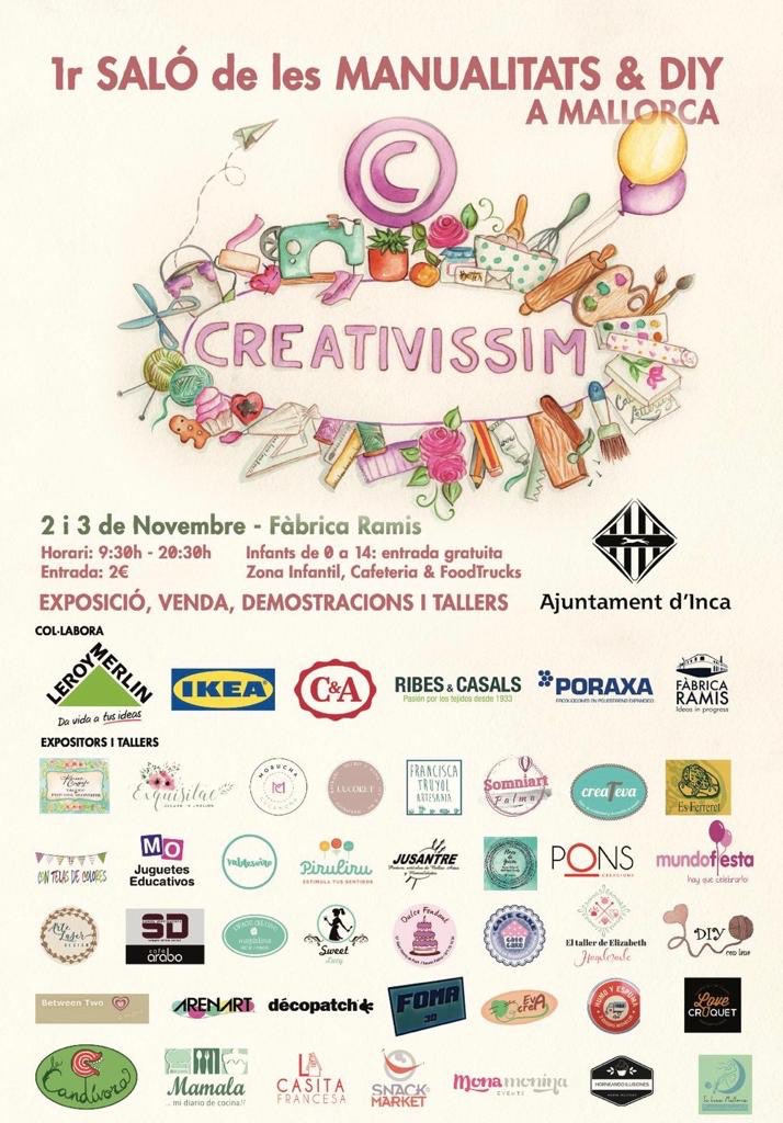 creativissim's tweet photo. Y tras 3 intensos meses de preparación ¡estamos a punto de ver nacer este gran evento creativo para disfrutar toda la familia! Gracias a @incaciutat por el apoyo y gran impulso! Això serà massa! 💜©️👏🏻 #firadelart #firesdinca @FabricaRamis https://t.co/GVD8CBul8r