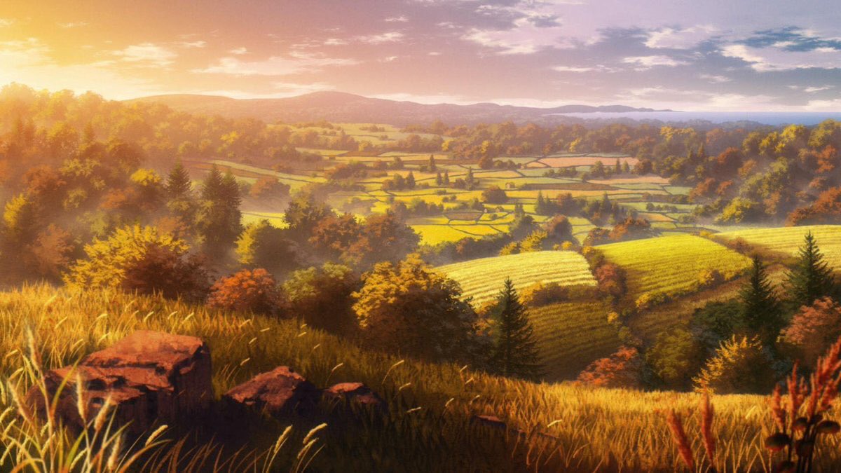 Look at the beautiful scenery of Demon Slayer and Vinland Saga for good vibes