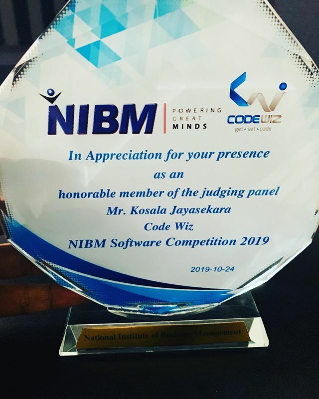 KJayasekara's tweet image. Thank you @nibm_srilanka it’s a pleasure to be a part of it. #nibm #codewiz #kjsam #2k19 ift.tt/2WyYY13