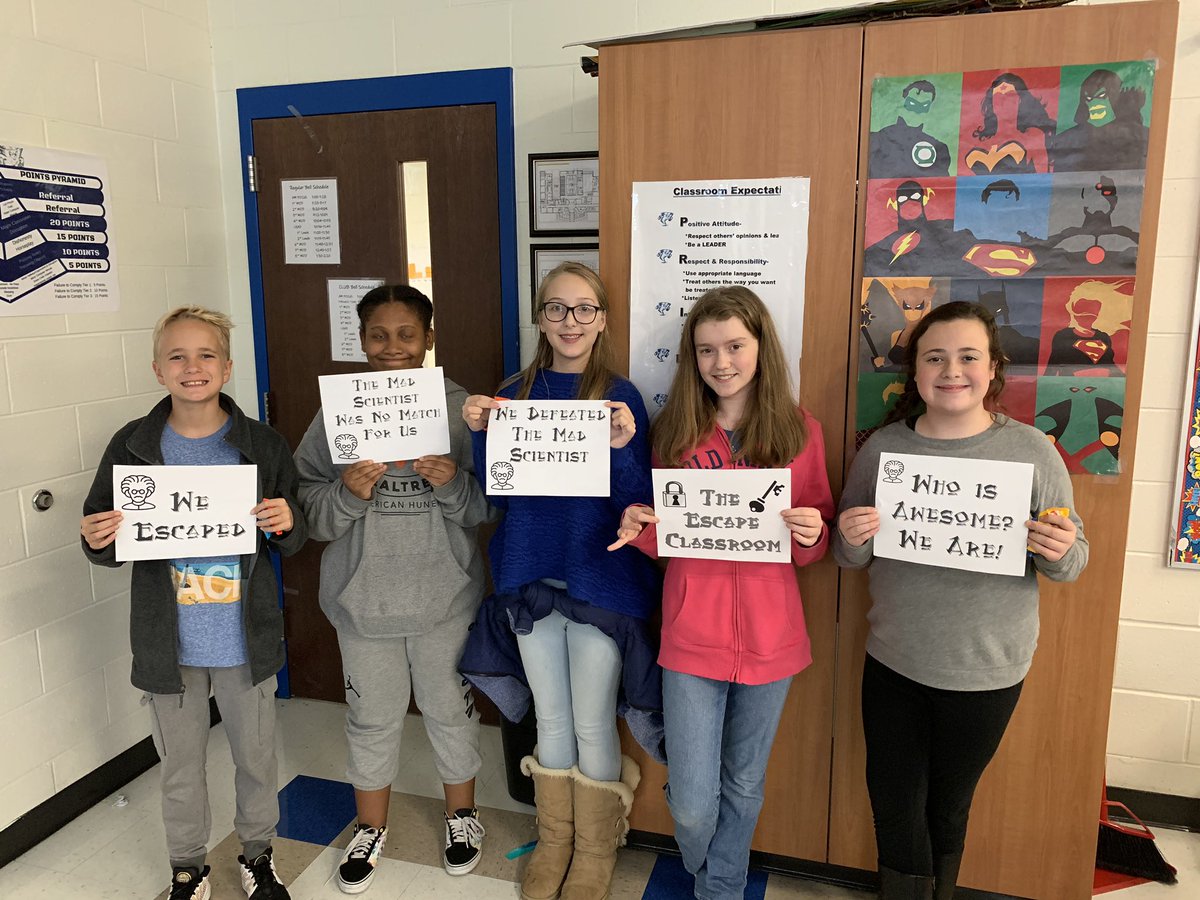 BrewerEducator's tweet photo. These guys ESCAPED the classroom today using measures of central tendency!!! #MathIsFun @bluetornado1 @PaducahMS https://t.co/Zf5ae5d60p