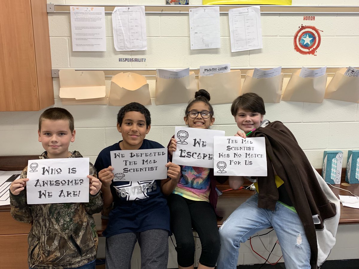 BrewerEducator's tweet photo. These guys ESCAPED the classroom today using measures of central tendency!!! #MathIsFun @bluetornado1 @PaducahMS https://t.co/Zf5ae5d60p