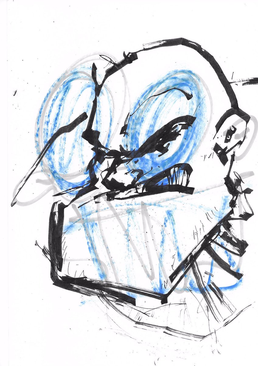 Realmonstieur's tweet photo. Some quick sketches. Just to see if I can put it to the musicโnever fight a man with a permโ in my stories. I only recently found out perm stands for permanent ๐ต
#art #artist #draw #sketch #ink #pen #neverfightamanwithaperm https://t.co/Gze0rYsEku