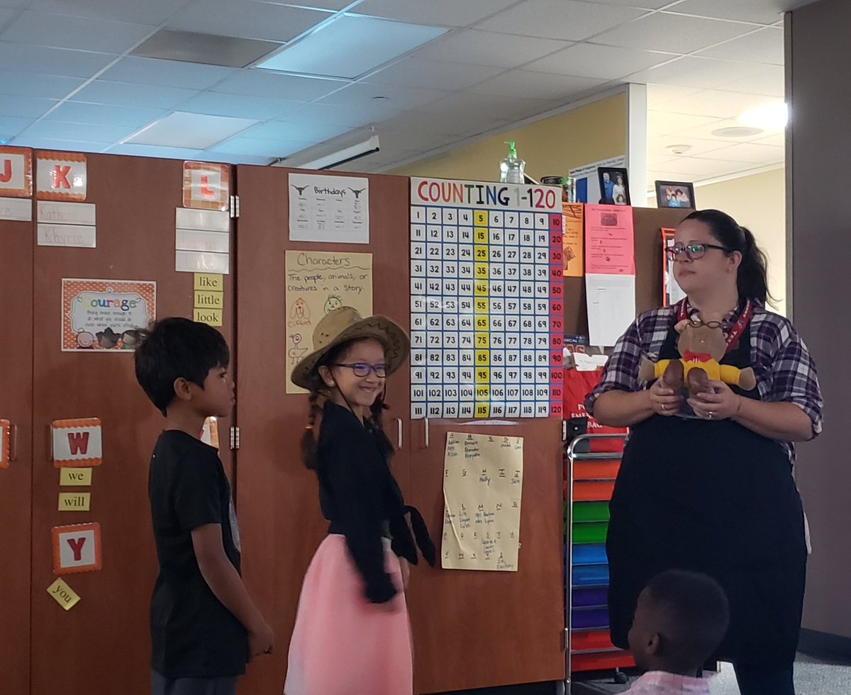 tpodlynn's tweet photo. Acting out scenes from Julius the Baby of the World!
#charactercafe #CFISDspirit #pumapride #postmapumas @PostmaPumas @sarahboehm8 https://t.co/OJCeQy7xR2