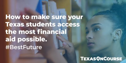 TexasOnCourse's tweet photo. It's just this easy:
1οΈβ£ Complete your modules
2οΈβ£ Earn a badge for Admission and Application Process and/or Financial Aid Application Process
3οΈβ£ Enter to win $50!
More at https://t.co/qCpKYSGmyF #BestFuture #CounselingTips #TxTeachers https://t.co/HohkI4nw1P