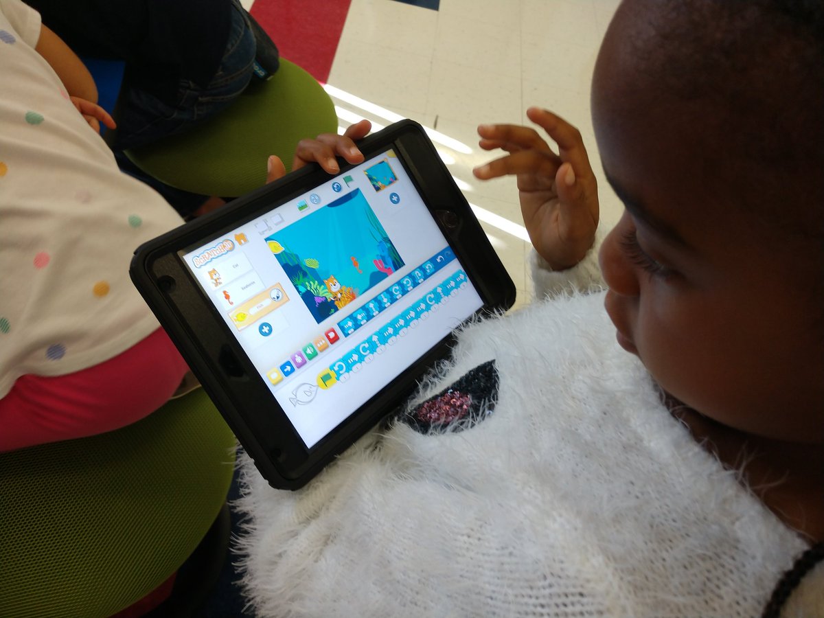 LStephenson55's tweet photo. Coding critters to move across the screen in @ScratchJr! @YCSD #BMESInnovates #EngageYCSD #STEM #STEMeducation https://t.co/GzW7SRx7Kn