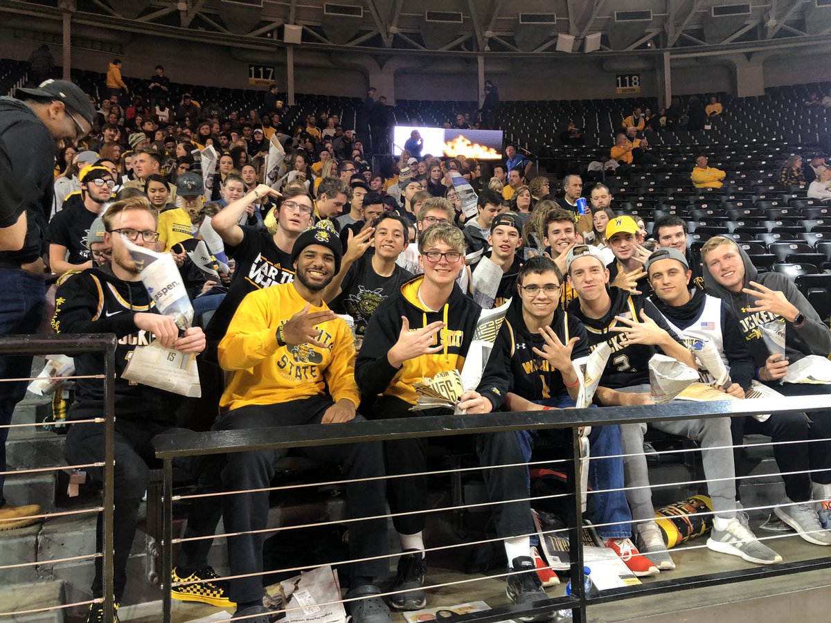 ShockerManiacs's tweet photo. .@wichitastate students are here and ready for the start of @GoShockersMBB! #WatchUs #GoShockers https://t.co/lHwms4l351