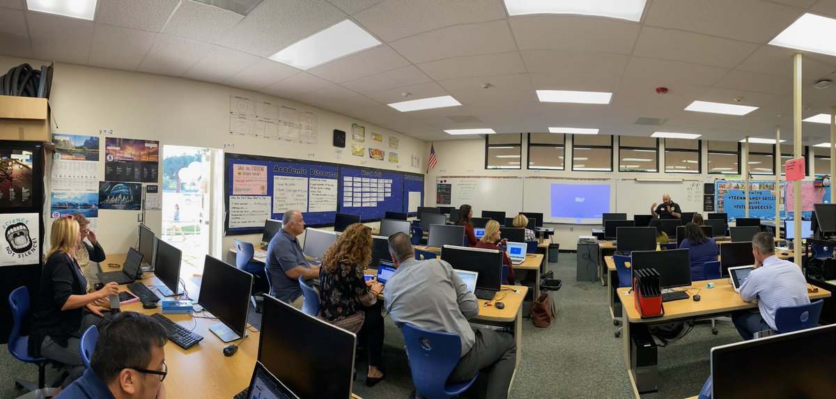 Big thanks to <a href="/TechTomBUSD/">Tom Covington</a> for dropping some podcasting knowledge. Can’t join us for the PD? You can still hear all about it at SteelCraft in Garden Grove at 5:00. #OCpubPD #MulletPD