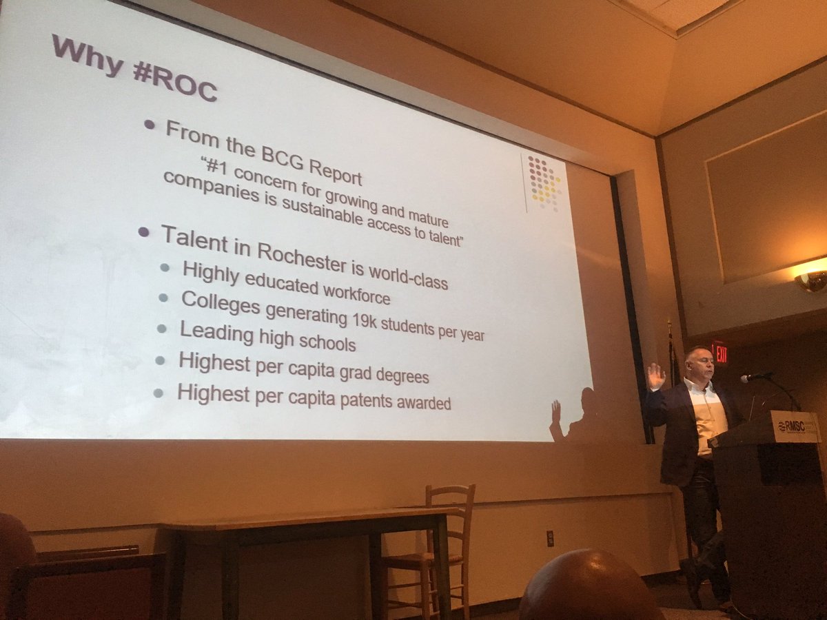 shannon_ealy's tweet photo. “Access to talent is #1 factor for companies - and #ROC has it” -@cloudcheckr Chairman &amp; entrepreneur Aaron Newman on #WhyRochester for biz https://t.co/jmxVUSn3Eg