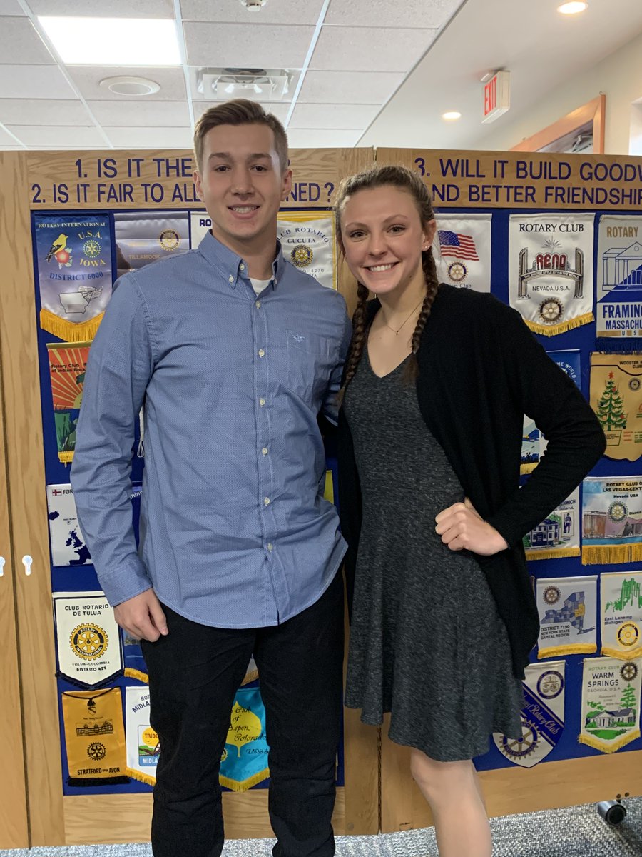 SchDistofMilton's tweet photo. Congratulations to MHS seniors Blake Riggs and Danielle Cramer for being the Janesville Noon and Morning Rotary students of the month for October! #MiltonPride https://t.co/hCZLUEK9Ec