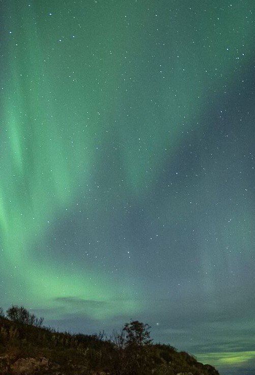 PaulaMargulies's tweet photo. Detail from one of our Northern Lights photos from our trip to Tromsø this month. Still can't believe how lucky we were to witness so many spectacular displays while we were there! 💚 #tripofalifetime #missingthoselights #auroraborealis #sommarøy #tromso #norway🇳🇴 https://t.co/Mrp5OqEWIJ