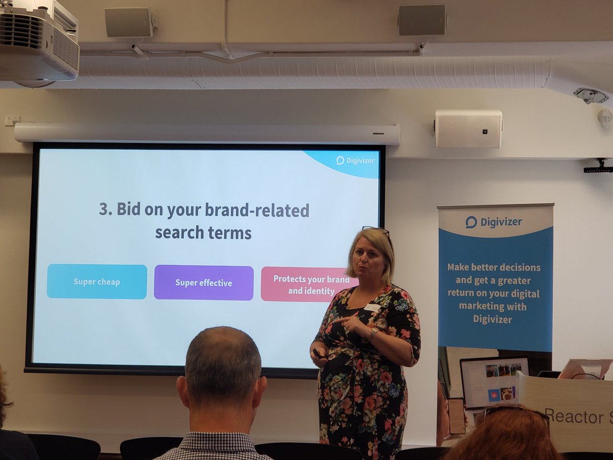 jareddotwong's tweet photo. Tip 3: Search platforms allow your competitors to use ads to access your high intent audience! Protect it! #digivizer #NSWSmallBiz19 https://t.co/YupjGn8v59