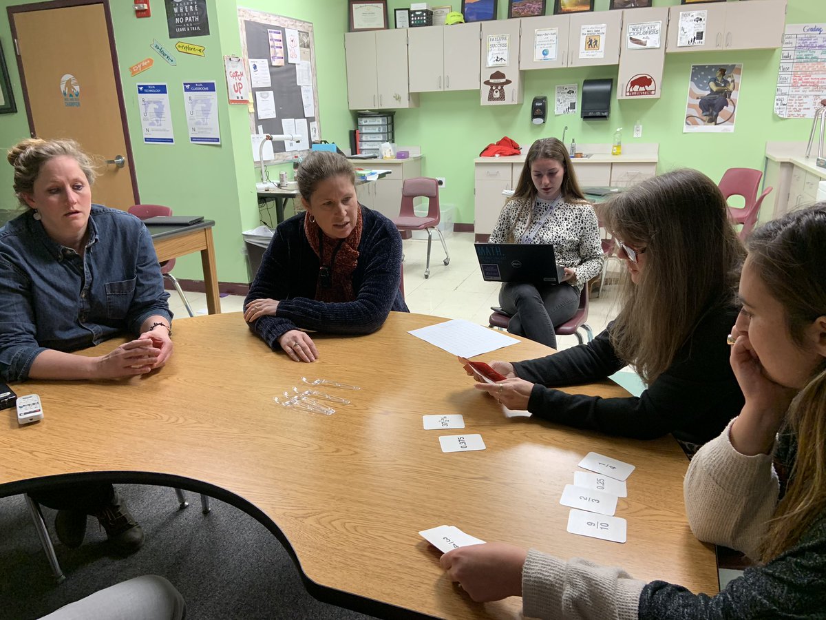McNairMiddleSch's tweet photo. PLCing! 6th Math is modeling an engaging strategy to help reach and teach our next mathematical standard. #competitivemuch #allinforOURstudents #engage #collectiveresponsibility #mustangsrun https://t.co/Hd1oHC8zDc