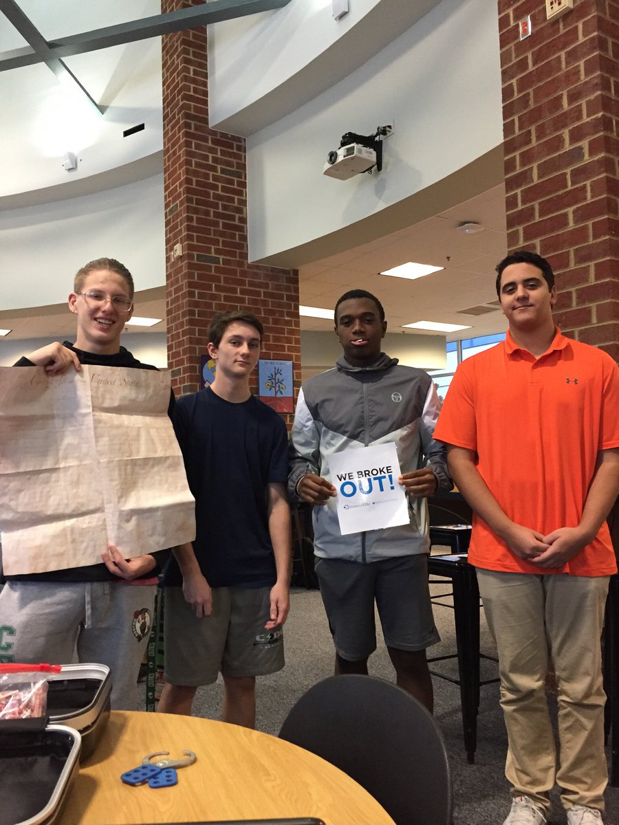 librarydeeprun's tweet photo. Look who broke out of the Bill of Rights breakout first from Ms. Albright’s classes. ⁦@hcpslib⁩ ⁦@WildcatsDR⁩ #lifereadylearning https://t.co/U4Llzwiiqy