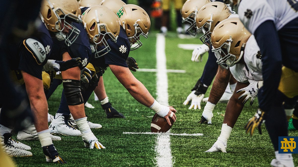 NDFootball's tweet photo. Accountable to each other. 

#GoIrish ☘️ #BeatHokies https://t.co/8zUIvQblNN