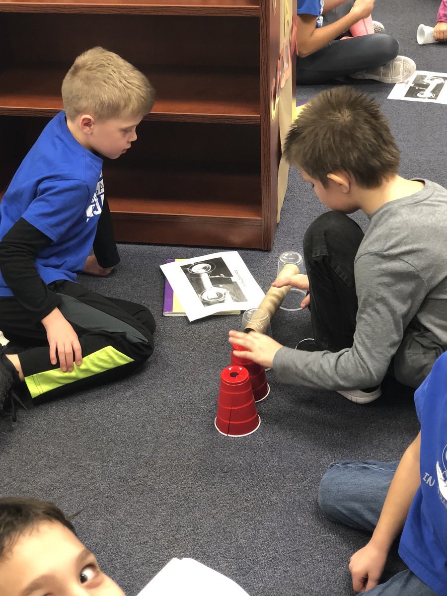JMcDowellEdD's tweet photo. These awesome projects spilled out of the maker space into the library. Iโm glad I got to check out what @NEN4thgrade , @NEN1stgrade and @_Miss_Peek_ were up to today! #speakertesting #PBL #MakerSpace https://t.co/FxO3RpLbsQ