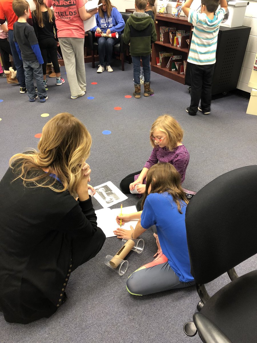 JMcDowellEdD's tweet photo. These awesome projects spilled out of the maker space into the library. Iโm glad I got to check out what @NEN4thgrade , @NEN1stgrade and @_Miss_Peek_ were up to today! #speakertesting #PBL #MakerSpace https://t.co/FxO3RpLbsQ