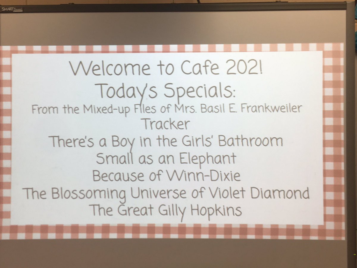 MrsByrnes5th's tweet photo. Welcome to Cafe 202! Students devoured so many wonderful books and can’t wait to start book clubs! #booktasting #NMUKnight @NMBerkley_NJ https://t.co/vQJaQxT0Ze