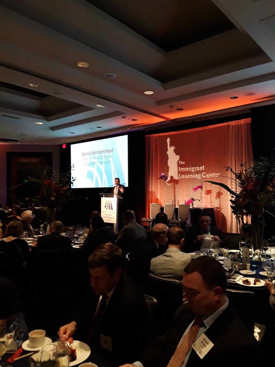 ilctr's tweet photo. The ILC's @DenzilMohammed tells his own #immigration story while emceeing the #ILCTRawards https://t.co/v8pHQRjx6b