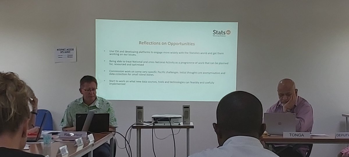 Chairman of the #Pacific Methods Board &amp; Chief Methodologist of <a href="/Stats_NZ/">Stats NZ</a>, Mr. Galvin, presenting to PSSC Mtg today, incl. on #Pacific #Sampling Guidelines &amp; #Poverty assessment methods for #SDGs 1.1.1&amp;1.2.1. Strong Pacific statistical dev. led by SPC. <a href="/spc_live/">Pacific Live tweets</a> <a href="/philgbright/">Phil Bright</a>