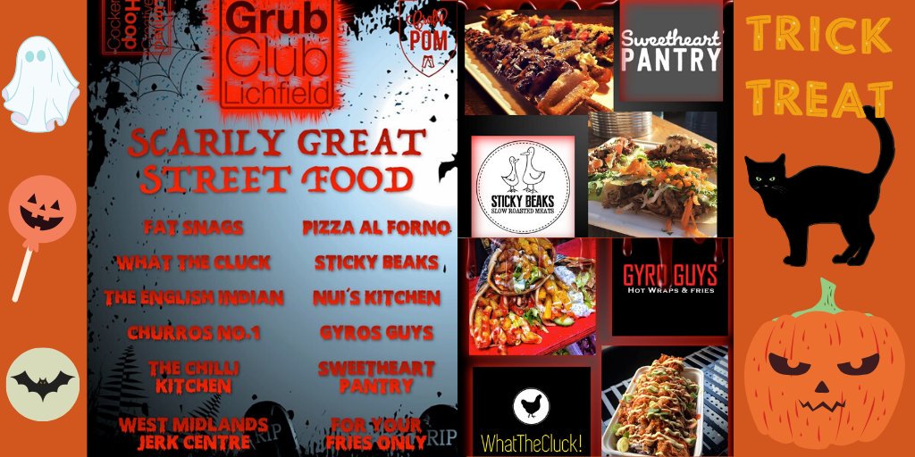 Don't forget it's 🎃👻HALLOWEEN GRUB CLUB👻🎃 tonight! Lots of delicious Street Food, Bars and Live Music🎤 awaits you!
Market Square, Lichfield
5.00pm - 11.00pm
Expect lots of spooky ghoul delights!👻🧛‍♂️
Lichfield Food Festival #LichfieldBID