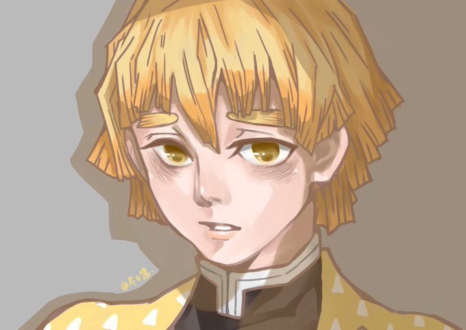 糧味芹子醬さんがTwitterに投稿した我妻善逸(鬼滅の刃)のイラスト。
