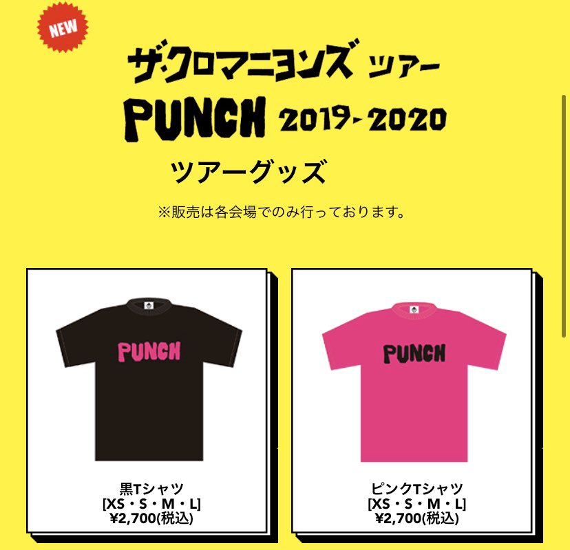 PUNCH ツアーTシャツ クロマニヨンズ XSサイズ PUNCH ツアーTシャツ