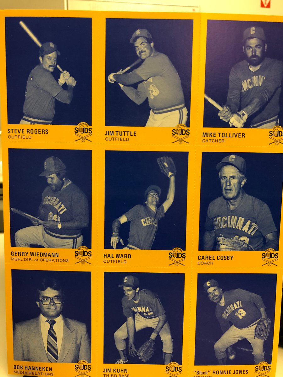 Cleaning Out My Desk Part 19: I found this Cincinnati Suds program from 1982.  They were a pro softball team that became very popular when baseball went on strike in 1981. Played at Ross Park in St. Bernard. Lot of local softball legends on the team.<a href="/WCPO/">WCPO 9</a>