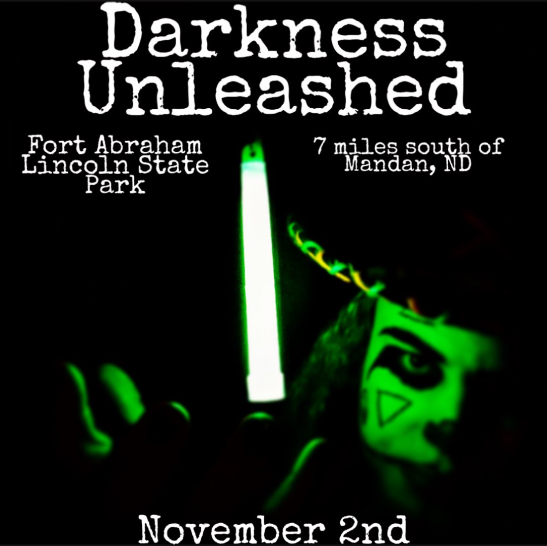 The final days of the Haunted Fort are here! Will you chose to take on the Darkness Unleashed? Nov 2nd “One Night, No Light, all the scares! 
Visit HauntedFort.com for all the details and to purchase your FEAR Tickets!! @Y93FM <a href="/KSSSRock101/">Rock 101</a> <a href="/FortLincoln/">Fort Abraham Lincoln</a> @madeinmandan