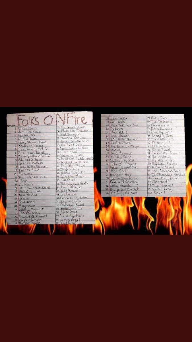 brendatomczak's tweet image. New #FolksOnFire is here! Come check it out &amp;amp; see whose on it. Are YOU!? @TheGloriousSons @TENTHOUSANDMON1 @BadMaryBand @Eastroad @TheStrands1 @WakeTheory @Unveil616