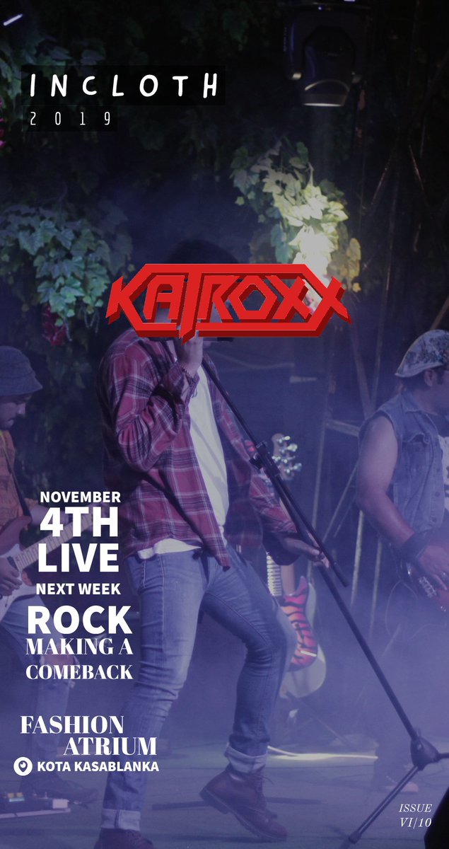 ahoyy, minggu depan nih jadwalnya. kapan lagi ngemall sembari ditemani kami dengan musik-musik rock bernuansa '80-an

see u there!
#incloth2019 #kotakasablanka #UpcomingGigs #InfoGig #seputarevent