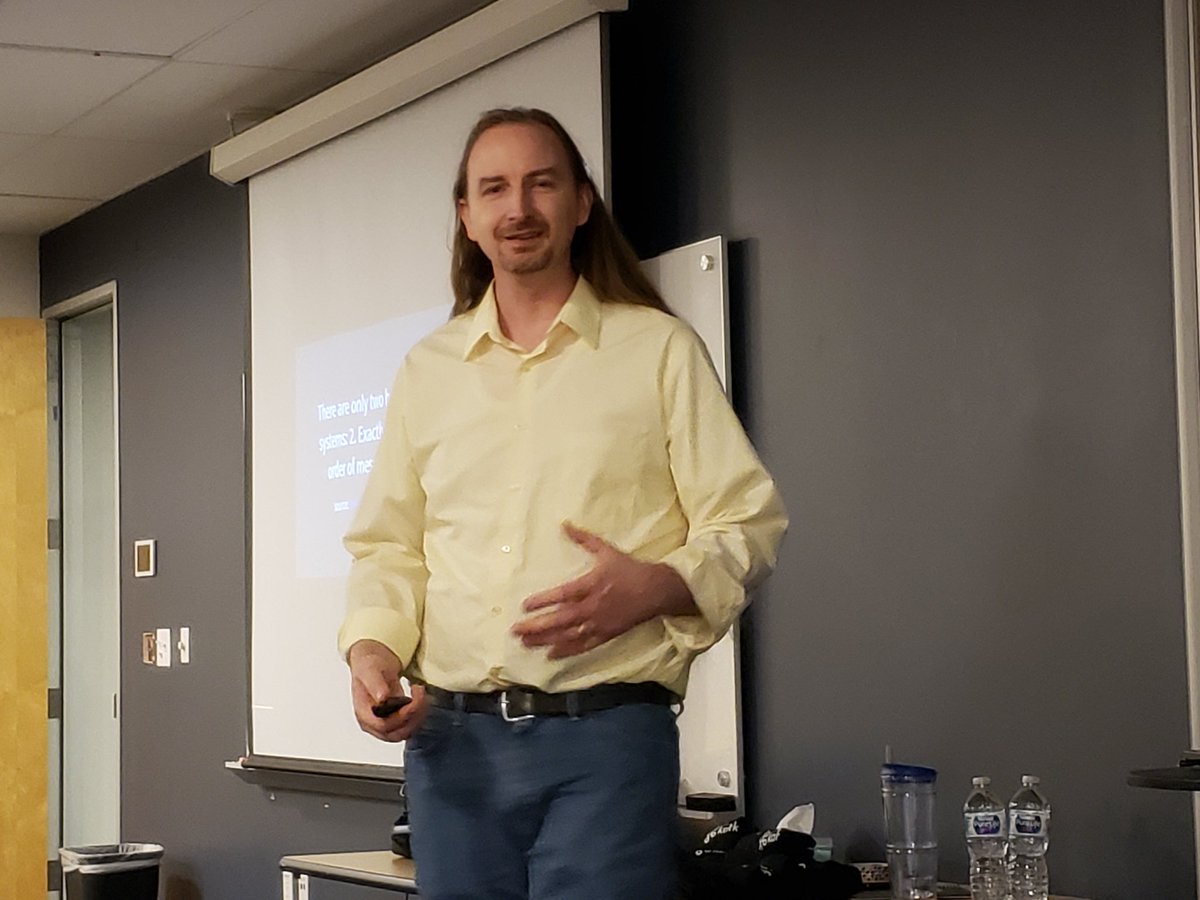 bsstahl's tweet photo. I'm watching @rob_rich speak on Kafka and Exactly-Once delivery at the  Phoenix Kafka Meetup @ticketmaster https://t.co/LkYKvGfX7F