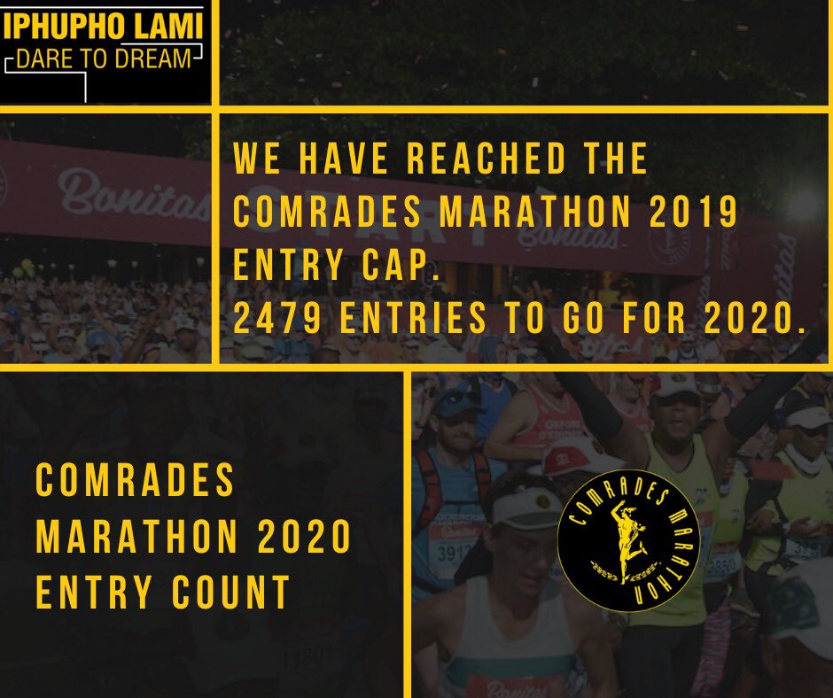 ComradesRace's tweet image. At 25021 entries for #Comrades2020 as of this morning, we have passed the 2019 entry cap! 
#TheUltimateHumanRace
🏃🏽‍♀️🏃🏽‍♂️ #IphuphoLami #DareToDream